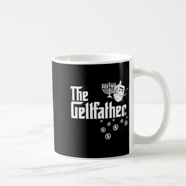 Taza De Café The Geltfather Hanukkah Gelt Dreidel Jewish Dad Me (Derecha)