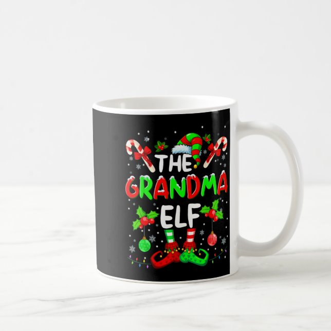 Taza De Café The Grandma Elf Costume Pajamas Pjs Christmas Xmas (Derecha)