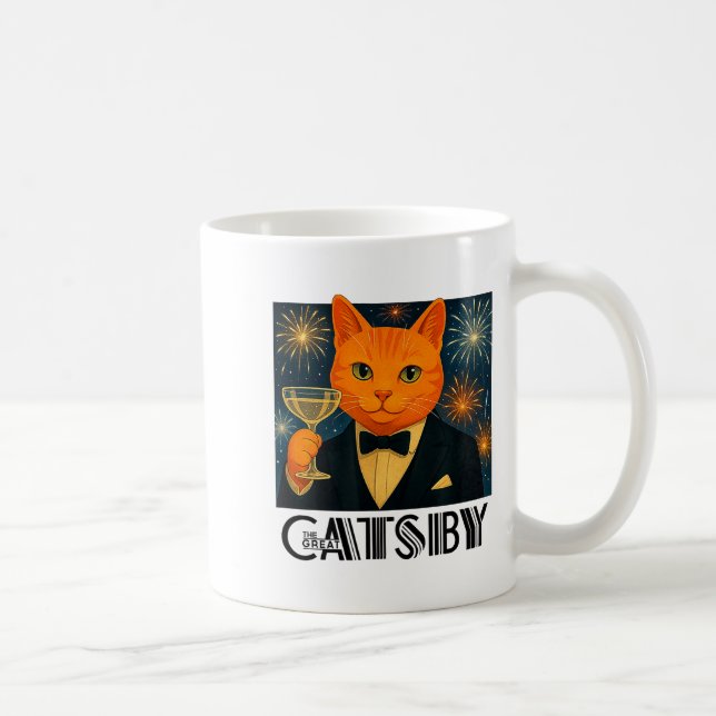 Taza De Café The Great Catsby – Funny Retro Cat Parody  (Derecha)