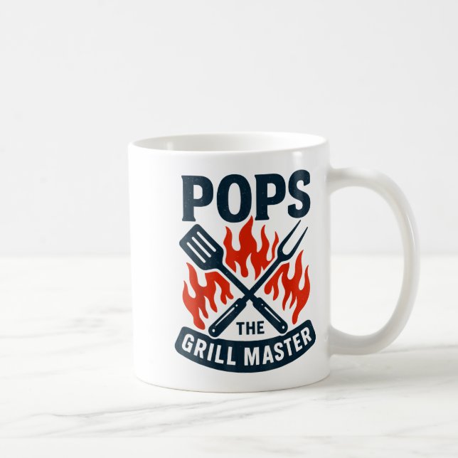 Taza De Café The Grill Master Bbq Father's Day Grandpa Grilling (Derecha)