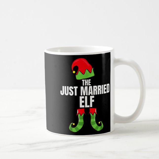 Taza De Café The Just Married Elf Matching Family Christmas Gro (Derecha)