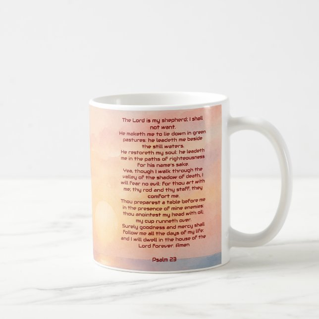 Taza De Café The Lord Is My Shepherd Psalm 23 Sunset Beach  (Derecha)