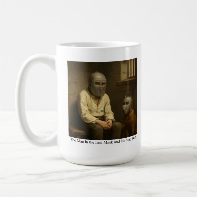 Taza De Café The Man in the Iron Mask and his dog, Bob. (Izquierda)