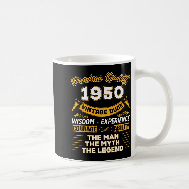 Taza De Café The Man Myth Legend 1950 75th Birthday Gift 75 Yea (Derecha)