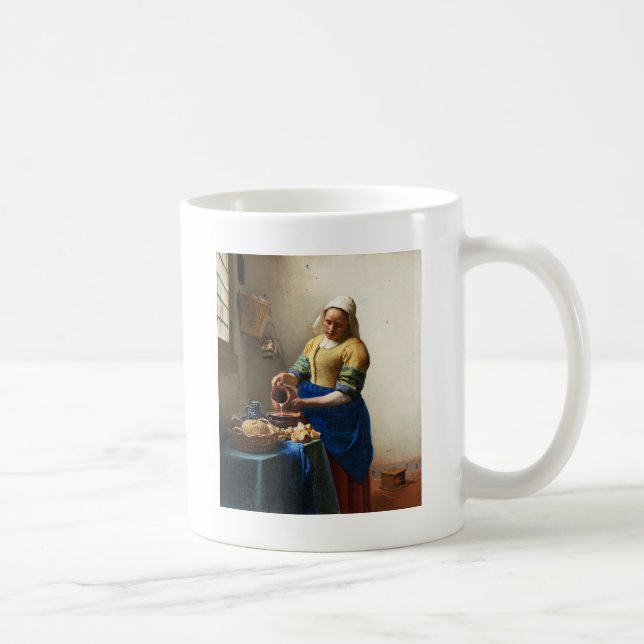 Taza De Café The Milkmaid, Custom gifts. Painting by Vermeer (Derecha)