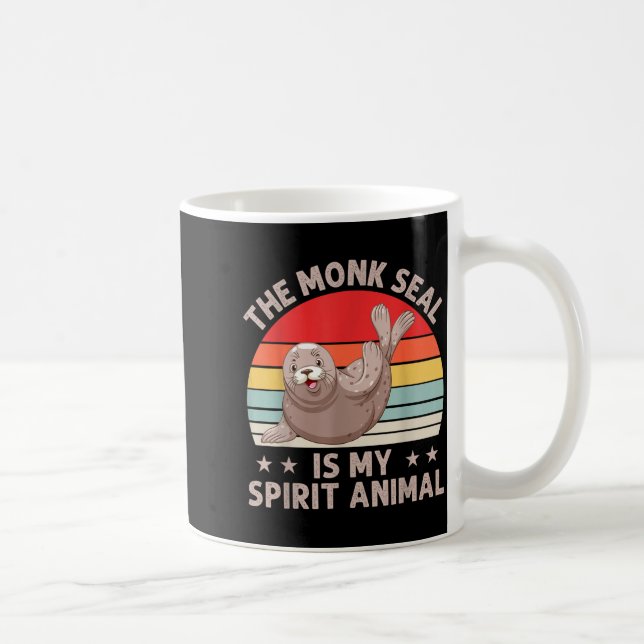 Taza De Café The Monk Seal Is My Srit Animal Caribbean Monk Sea (Derecha)