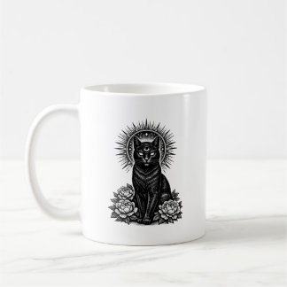 Taza De Café The Mystic Feline - Third Eye Cat Woodcut