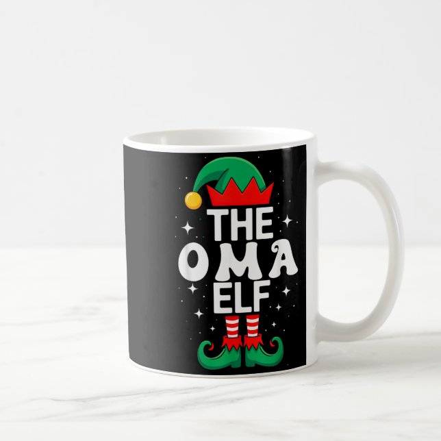 Taza De Café The Oma Elf Funny Christmas Matching Family Group  (Derecha)