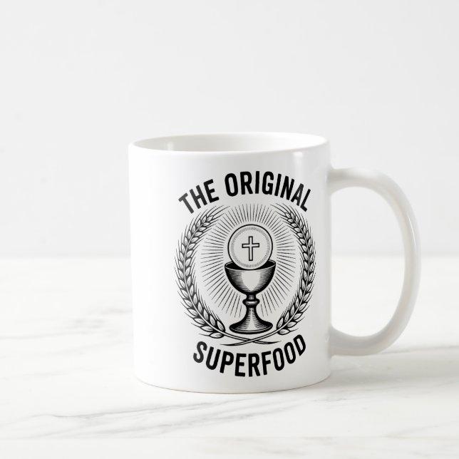 Taza De Café The Original Superfood Eucharist Catholic M  (Derecha)