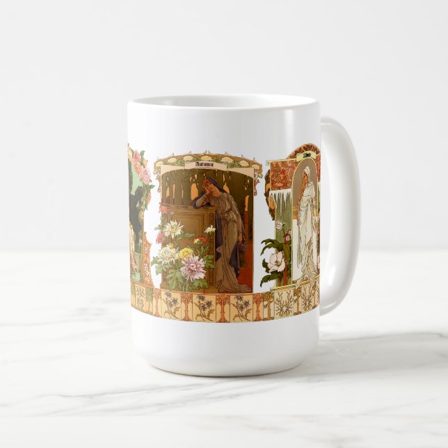 Taza De Café The Seasons Art Nouveau by Sonrel. (Anverso derecho)