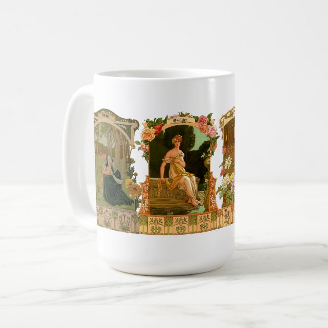 Taza De Café The Seasons Art Nouveau by Sonrel (Anverso izquierdo)
