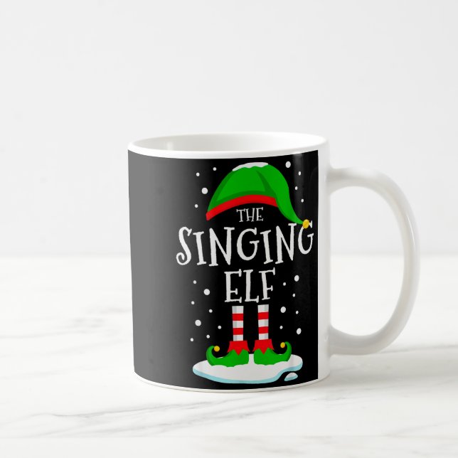 Taza De Café The Singing Elf Christmas Family Matching Xmas Sin (Derecha)
