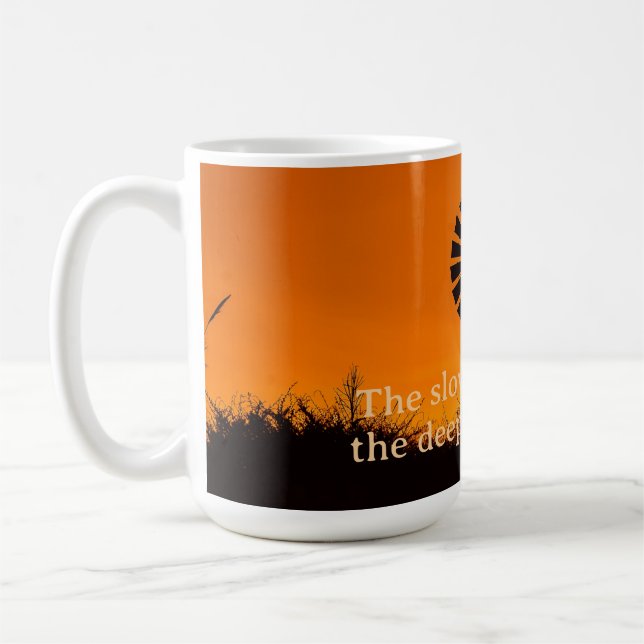 Taza De Café The Slower the Pace, Farm Windmill Sunset (Izquierda)