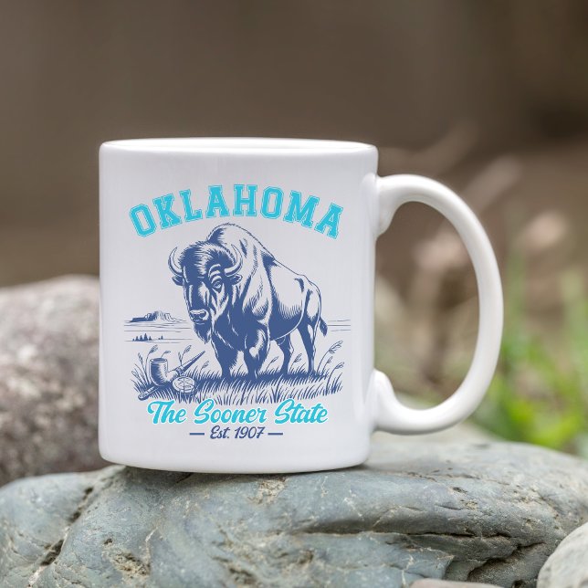 Taza De Café The Sooner State Bison Art – Oklahoma State Design (Subido por el creador)