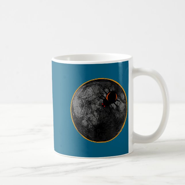 Taza De Café The Spider Web Arachnid Moon Solar (Derecha)