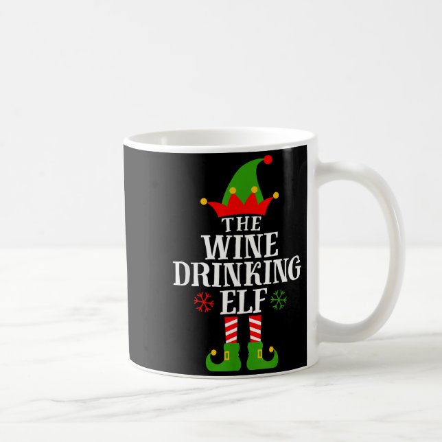 Taza De Café The Wine Drinking Elf Funny Matching Family Christ (Derecha)