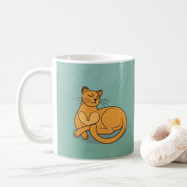 Taza De Café The Yellow Cat (Con donut)