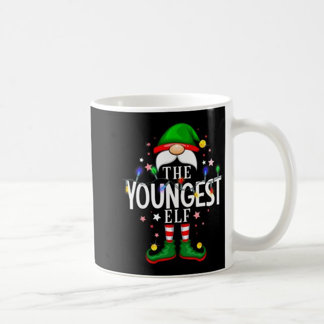 Taza De Café The Youngest Elf Christmas Family Pajama Party  (Derecha)