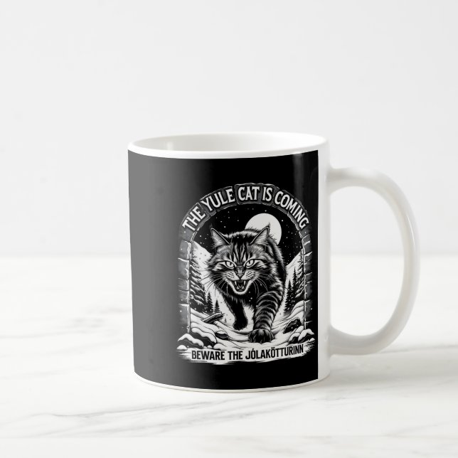 Taza De Café The Yule Cat Is Coming Beware Jolakotturinn Quote  (Derecha)