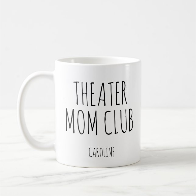 Taza De Café Theater Mom Personalized Name Drama Club Parent  (Izquierda)