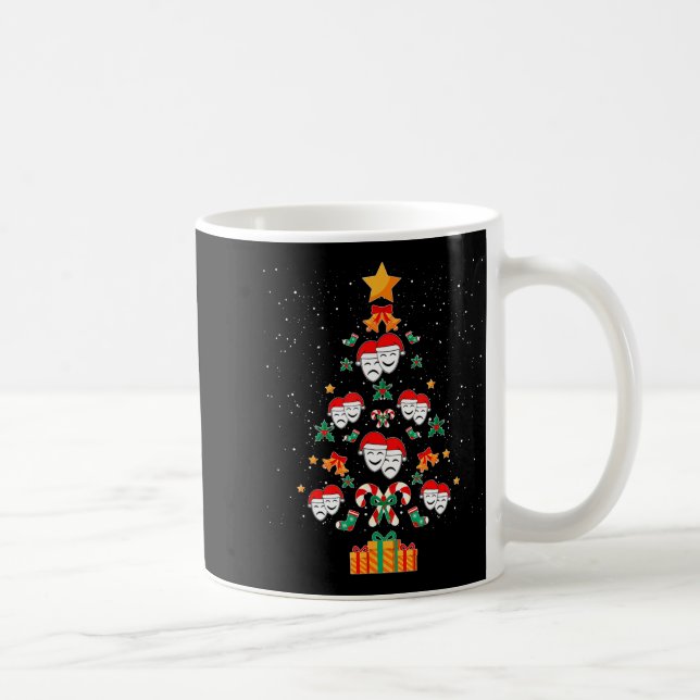 Taza De Café Theatre Masks Drama Actor Actress Christmas Tree X (Derecha)