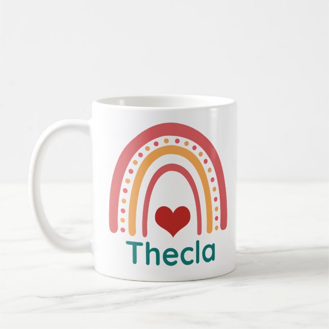 Taza De Café Thecla Vintage Boho Rainbow (Izquierda)