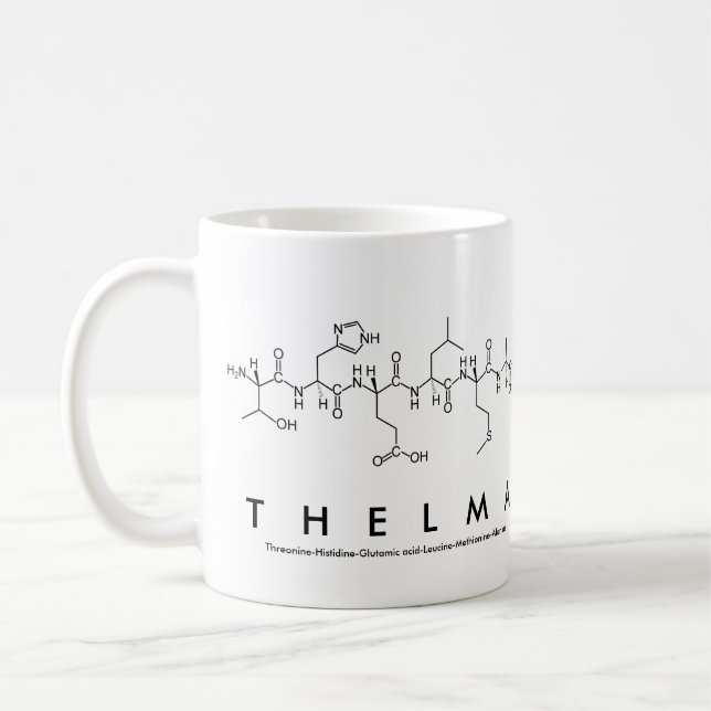 Taza De Café Thelma peptide name mug (Izquierda)