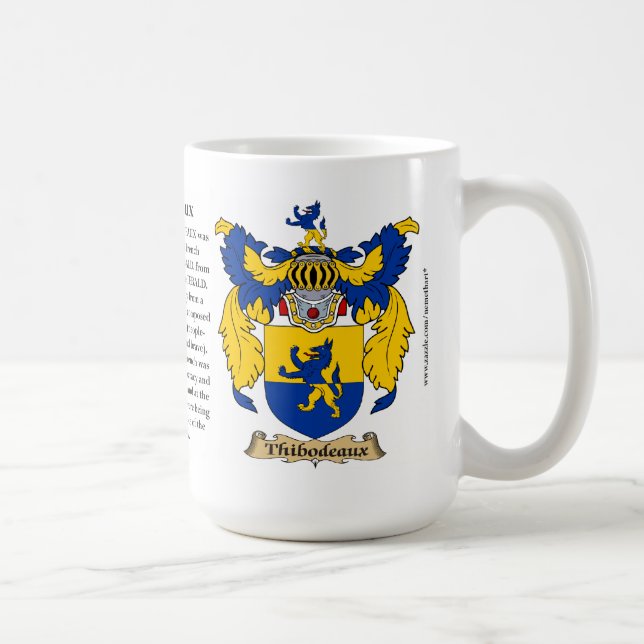 Taza De Café Thibodeaux, el origen, el significado y el escudo (Derecha)
