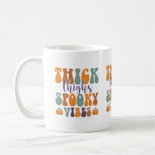 Taza De Café Thigs Thick Spookoky Vibes-Halloween-Pumpkin-Funny