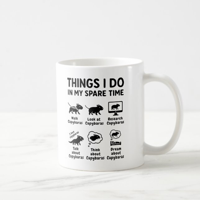 Taza De Café Things I Do In My Spare Time Capybara Funny Pet (Derecha)