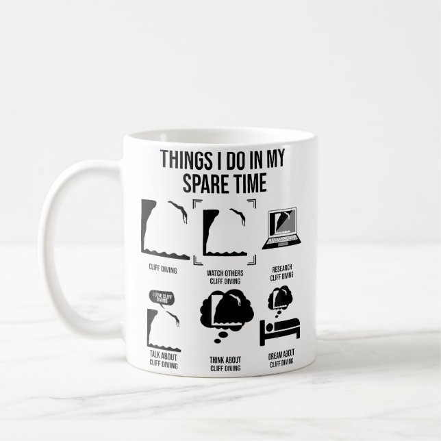 Taza De Café Things I Do In My Spare Time Cliff Diving (Izquierda)