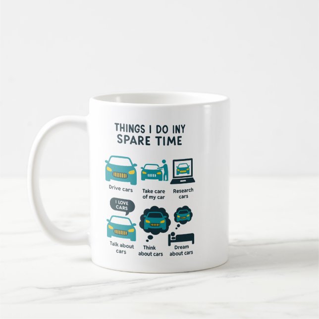 Taza De Café Things I Do In My Spare Time | Driving (Izquierda)