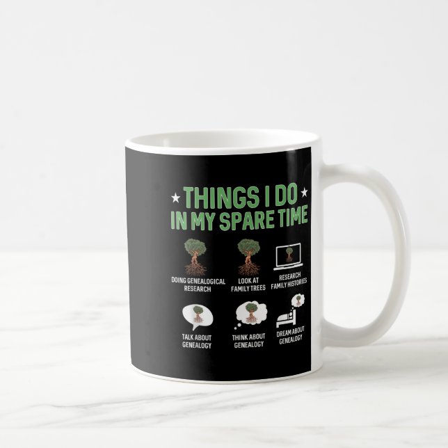 Taza De Café Things I Do In My Spare Time Genealogy Ancestry Ge (Derecha)