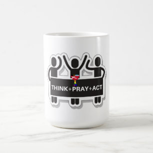 Taza de café Think+Pray+Act