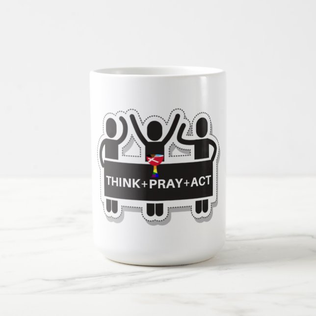 Taza de café Think+Pray+Act (Centro)