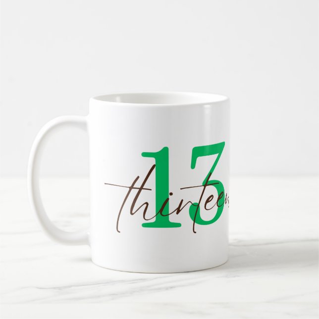 Taza De Café Thirteenth Year with Personalization (Izquierda)