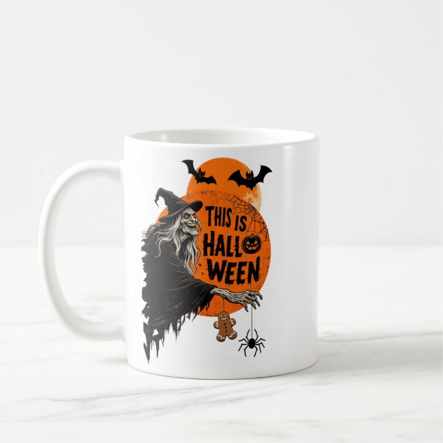 Taza De Café This is Halloween Scary Witch Retro Spooky Party (Izquierda)