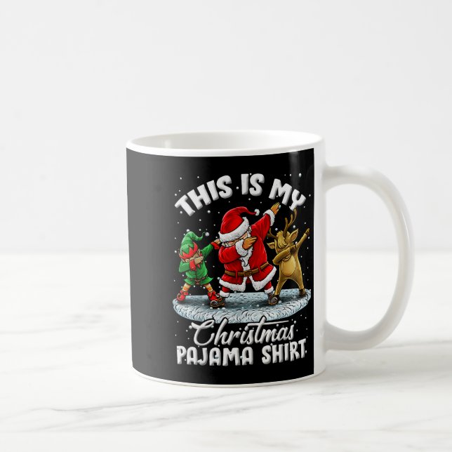 Taza De Café This Is My Christmas Pajama Dabbing Santa Elf Paja (Derecha)