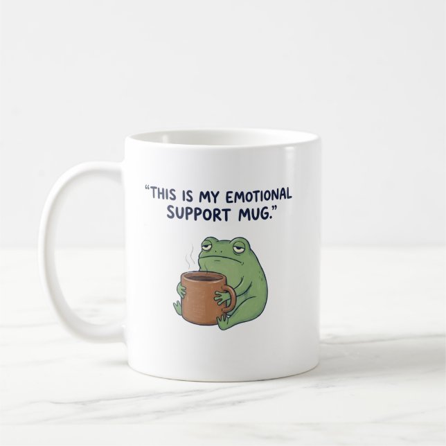 Taza De Café This Is My Emotional Support Mug – Funny Frog Coff (Izquierda)