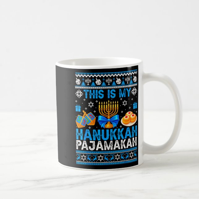 Taza De Café This Is My Hanukkah Pajamakah Ugly Chanukah Jewish (Derecha)
