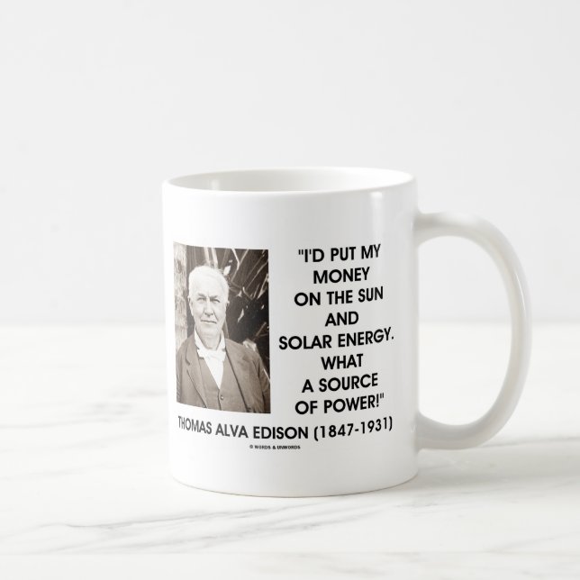 Taza De Café Thomas Edison Sun Fuente De Energía Solar (Derecha)