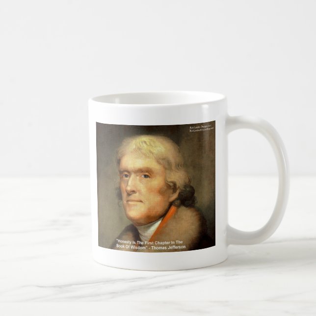 Taza De Café Thomas Jefferson "Honestidad" Wisdom Cita Regalos (Derecha)