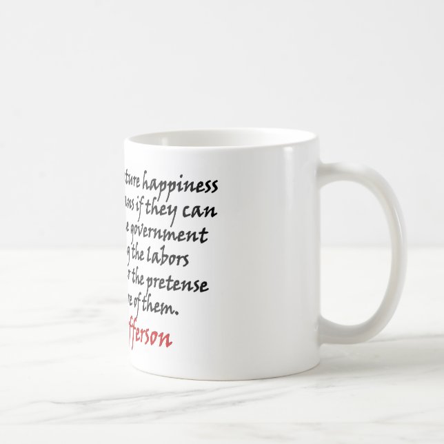 Taza De Café Thomas Jefferson: Prevenga al gobierno (Derecha)