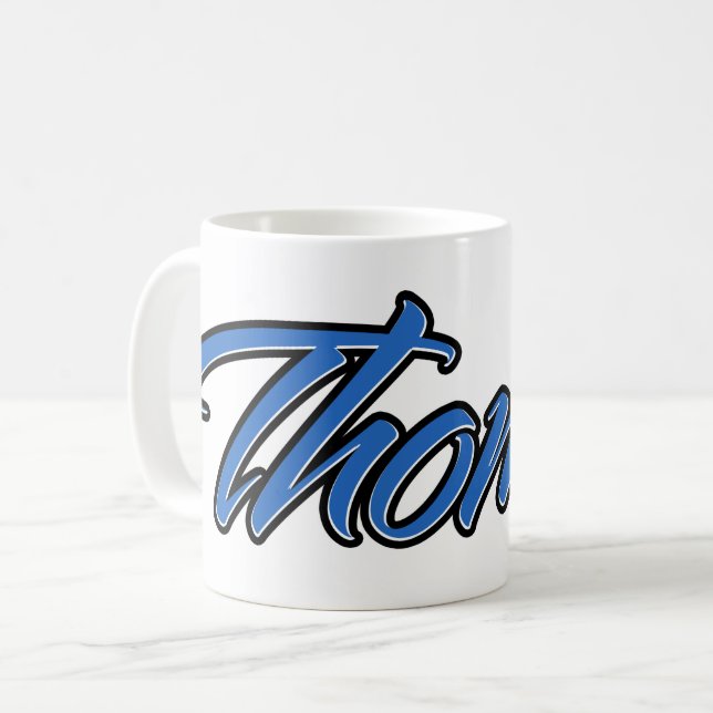 Taza De Café Thomas Vorname Name blue Tasse Kaffeetasse (Anverso izquierdo)