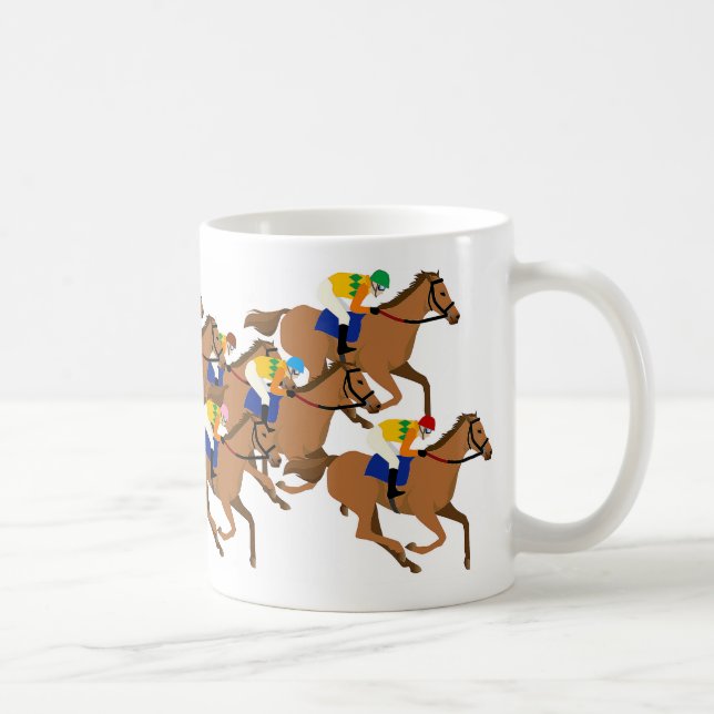 Taza De Café Thoroughbred and horse racing jockey (Derecha)