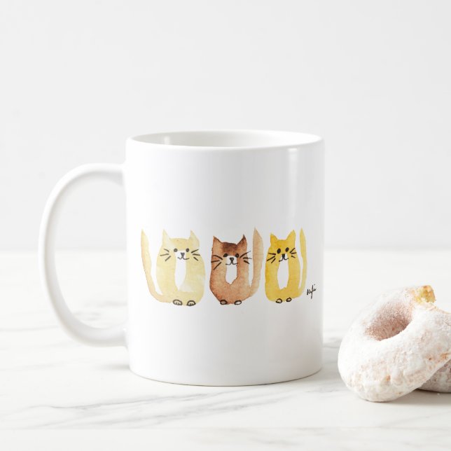 Taza De Café Three Cats (Con donut)