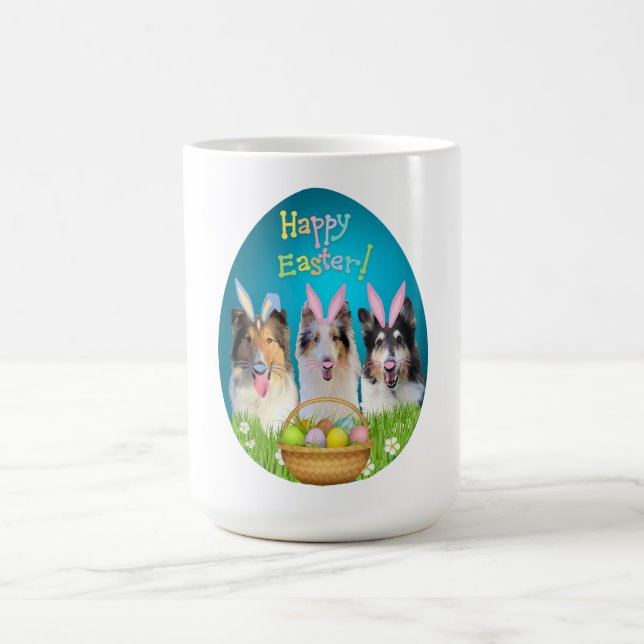 Taza de café Three Collie Easter (Centro)