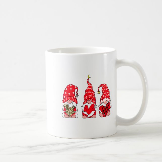 Taza De Café Three Gnomes Holding Heart Leopard Happy Valentine (Derecha)