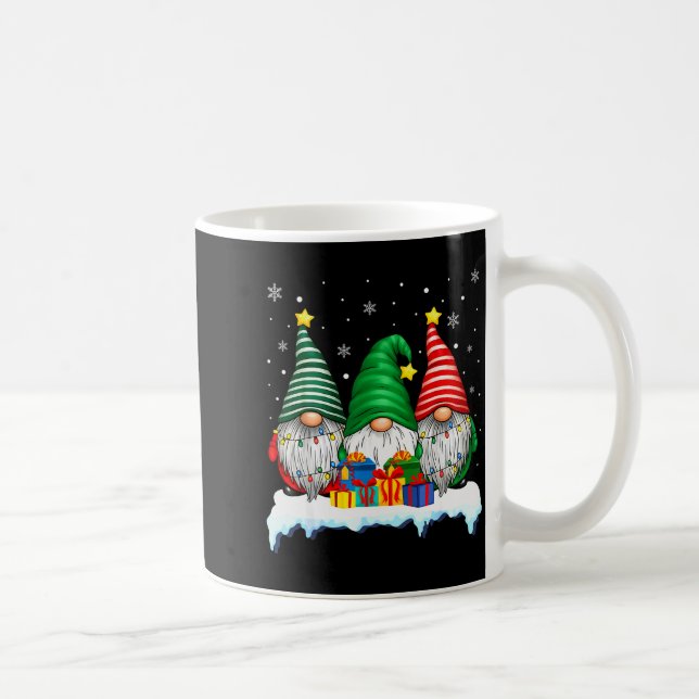 Taza De Café Three Gnomes Tree Lights Men Women Matching Xmas H (Derecha)