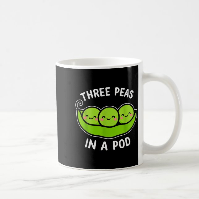 Taza De Café Three Peas In A D Cute Kawaii Funny  (Derecha)